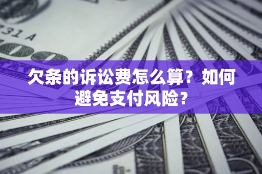 武汉欠条的诉讼费怎么算？如何避免支付风险？
